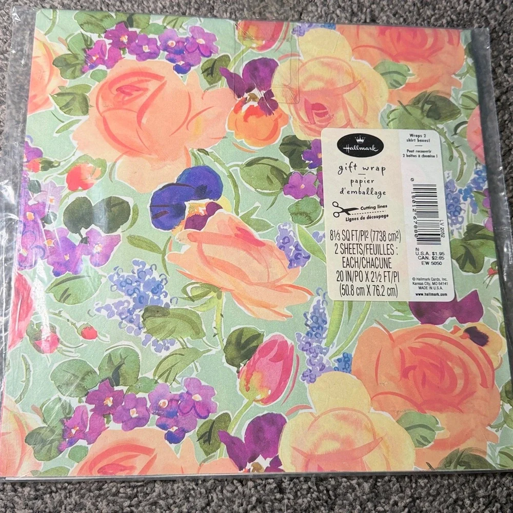 5/$25 VINTAGE Birthday Wrapping Paper Floral Flowers